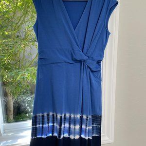 Lands End Petite Cap Sleeve Surplice Wrap Knee Length Fit and Flare Dress